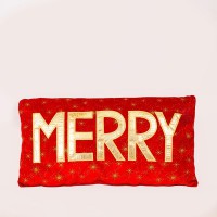 ΜΑΞΙΛΑΡΙ ΚΟΚΚΙΝΟ ΜΕ ΧΡΥΣΗ ΕΠΙΓΡΑΦΗ ''MERRY'', 35x64cm