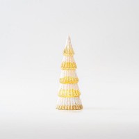 ΔΕΝΤΡΑΚΙ ΓΥΑΛΙΝΟ, ΧΡΥΣΟ ΜΕ ΛΕΥΚΟ GLITTER, ΦΩΤΙΖΟΜΕΝΟ, ΜΠΑΤΑΡΙΑΣ, 8,5x20,5cm