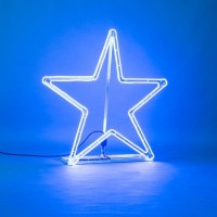 ΕΠΑΓΓΕΛΜΑΤΙΚΟ ΣΧΕΔΙΟ, ΑΣΤΕΡΙ 2D, NEON ΦΩΤΟΣΩΛΗΝΑ ΔΙΠΛΗΣ ΟΨΗΣ, ΜΠΛΕ, 95x94cm, IP65