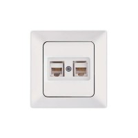 ΠΡΙΖΑ DATA CAT 6 RJ 45 ΔΙΠΛΗ ΛΕΥΚΗ