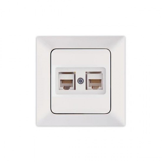 ΠΡΙΖΑ DATA CAT 6 RJ 45 ΔΙΠΛΗ ΛΕΥΚΗ