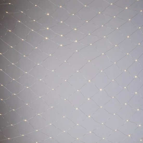 ΔΙΧΤΥ, 1560 MINI MILKY LED, 27V ΜΕΤΑΣΧΗΜΑΤΙΣΤΗ, ΣΤΑΘΕΡΟ, ΔΙΑΦΑΝΟ ΠΛΑΚΕ ΧΑΛΚΙΝΟ ΚΑΛΩΔΙΟ, ΘΕΡΜΟ ΛΕΥΚΟ LED (H300 x W450cm), ΠΡΟΕΚΤΑΣΗ ΠΑΡΟΧΗΣ 5m, IP44