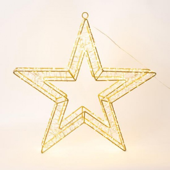 ΑΣΤΕΡΙ ΦΩΤΙΖΟΜΕΝΟ 50cm, 1200 LED, 31V ΜΕΤΑΣΧΗΜΑΤΙΣΤΗ, TIMER, ΜΠΡΟΝΖΕ ΜΕΤΑΛΛΙΚΟΣ ΣΚΕΛΕΤΟΣ, ΜΠΡΟΝΖΕ ΧΑΛΚΙΝΟ ΚΑΛΩΔΙΟ, ΘΕΡΜΟ LED, ΠΡΟΕΚΤΑΣΗ ΠΑΡΟΧΗΣ 5m, IP44