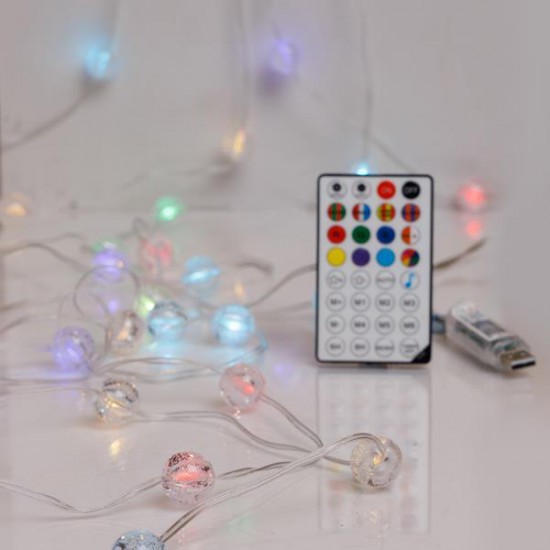 ΣΕΙΡΑ, 100 SMART MINI LED, ΚΡΑΚΕΛΕ ΜΠΑΛΙΤΣΕΣ 2cm, USB, ΔΙΑΧΕΙΡΙΣΗ ΜΕΣΩ ΕΦΑΡΜΟΓΗΣ, M/F, ΤΗΛΕΧΕΙΡΙΣΤΗΡΙΟ, ΔΙΑΦΑΝΟ ΠΛΑΚΕ ΧΑΛΚΙΝΟ ΚΑΛΩΔΙΟ, RGB LED ANA 15cm, ΠΡΟΕΚΤΑΣΗ ΠΑΡΟΧΗΣ 3m, IP20 (ROLL PACK)