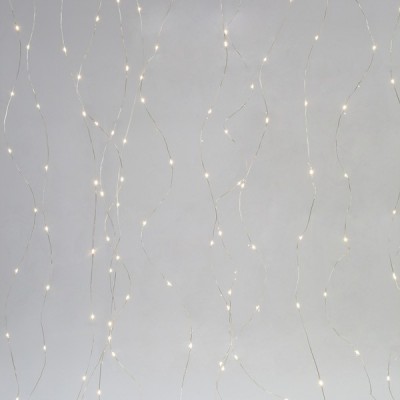 ΚΟΥΡΤΙΝΑ, 400 MINI LED, ΜΕΤΑΣΧΗΜΑΤΙΣΤΗ, ΑΣΗΜΙ ΧΑΛΚΙΝΟ ΚΑΛΩΔΙΟ, ΘΕΡΜΟ ΛΕΥΚΟ LED (H200 x W190cm, 16 LINES x 25 LED), ΠΡΟΕΚΤΑΣΗ ΠΑΡΟΧΗΣ 5m, IP44