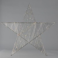 ΑΣΤΕΡΙ ΦΩΤΙΖΟΜΕΝΟ 78cm, 240 LED, ΜΕΤΑΣΧΗΜΑΤΙΣΤΗ, TIMER, ΑΣΗΜΙ ΜΕΤΑΛΛΙΚΟΣ ΣΚΕΛΕΤΟΣ, ΑΣΗΜΙ ΧΑΛΚΙΝΟ ΚΑΛΩΔΙΟ, ΘΕΡΜΟ ΛΕΥΚΟ LED, ΠΡΟΕΚΤΑΣΗ ΠΑΡΟΧΗΣ 5m, IP44