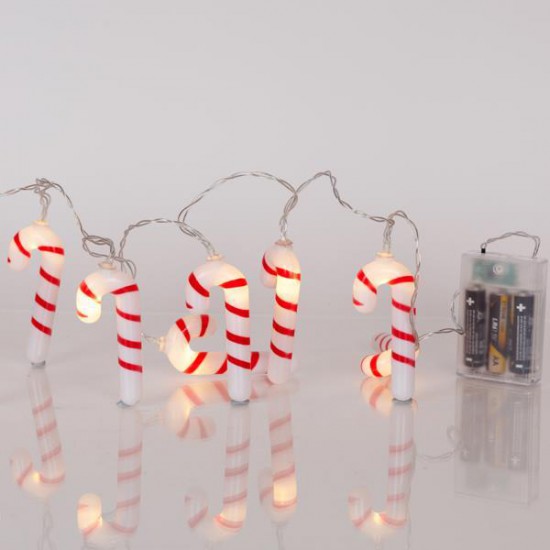 ΣΕΙΡΑ, 10 LED 5mm, ΚΟΚΚΙΝO & ΑΣΠΡO ΖΑΧΑΡΩΤΟ, ΜΠΑΤΑΡΙΑΣ 3xAA, ΧΡΟΝΟΔΙΑΚΟΠΤΗ, ΔΙΑΦΑΝΟ PVC ΚΑΛΩΔΙΟ, ΘΕΡΜΟ ΛΕΥΚΟ LED ΑΝΑ 15cm, ΠΡΟΕΚΤΑΣΗ ΠΑΡΟΧΗΣ 30cm, IP20