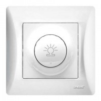 Ρεοστάτης απλός (dimmer) 500W με πλαίσιο λευκό HSERIES LINEME
