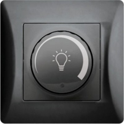 Ρεοστάτης απλός (dimmer) 500W με πλαίσιο μαύρο HSERIES LINEME