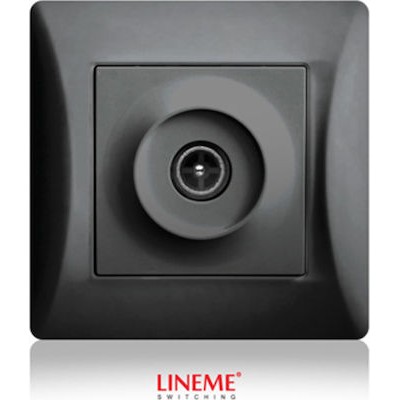 Πρίζα TV επίγεια τερματική μαύρη & πλαίσιο HSERIES LINEME