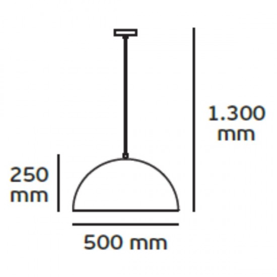 Φωτιστικό κρεμαστό Μαύρο-Χρυσό Φ50cm VK/03153/PE/50/B-GD VK LIGHTING