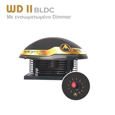 WD2 BLDC ΕΞΑΕΡΙΣΤΗΡΑΣ ΣΤΕΓΗΣ ΜΕΤΑΛΛΙΚΟΣ ΦΥΓΟΚΕΝΤΡΙΚΟΣ ΡΟΥΛΕΜΑΝDIMMER Φ200 80W ΜΑΥΡΟΣ DOSPEL