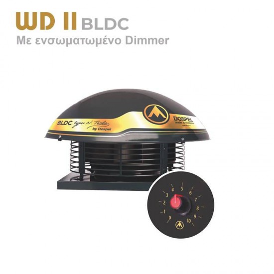 WD2 BLDC ΕΞΑΕΡΙΣΤΗΡΑΣ ΣΤΕΓΗΣ ΜΕΤΑΛΛΙΚΟΣ ΦΥΓΟΚΕΝΤΡΙΚΟΣ ΡΟΥΛΕΜΑΝDIMMER Φ200 80W ΜΑΥΡΟΣ DOSPEL