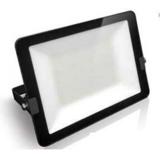 ΠΡΟΒΟΛΕΑΣ LED SUPER SLIM DOB 100W ΜΑΥΡΟΣ IP65 6500K FOS_ME