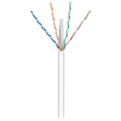 Καλώδιο δικτύου CAT 6, U/UTP, μονόκλωνο, σε κουλούρα 100m, σε άσπρο χρώμα.
