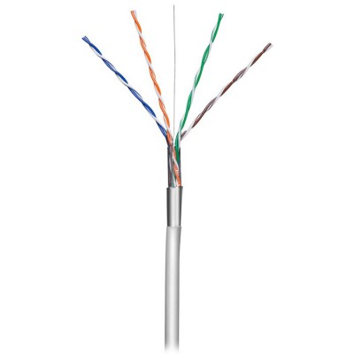 Καλώδιο δικτύου CAT 5e, F/UTP, μονόκλωνο, σε κουλούρα 100m, σε γκρι χρώμα.