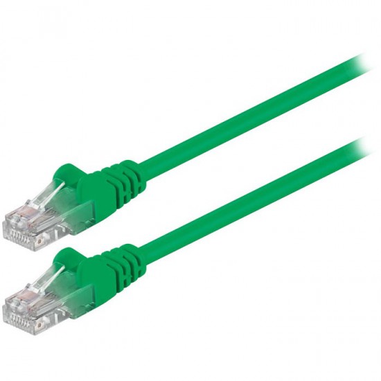 Καλώδιο δικτύου CAT 5e, U/UTP, 0.25m σε πράσινο χρώμα.