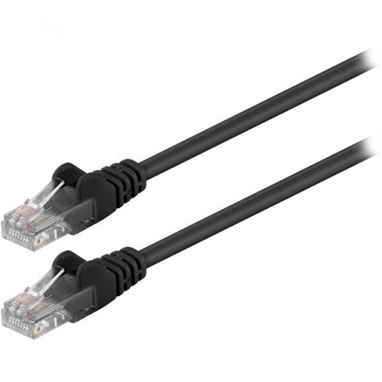 Καλώδιο δικτύου CAT 5e, U/UTP, 0.50m σε μαύρο χρώμα.