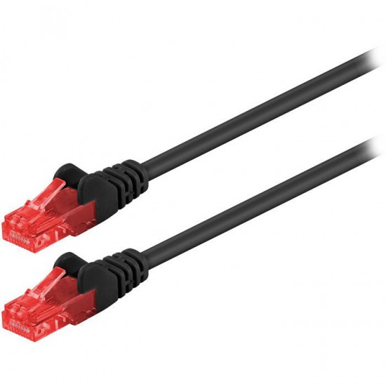 Καλώδιο δικτύου CAT 6, U/UTP, 0.50m σε μαύρο χρώμα.