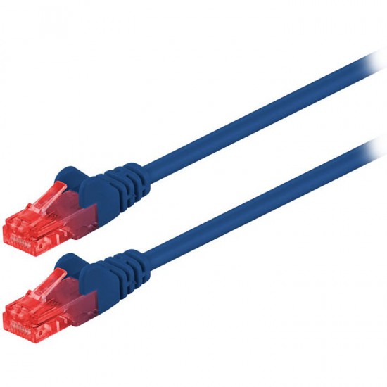 Καλώδιο δικτύου CAT 6, U/UTP, 1.00m σε μπλε χρώμα.