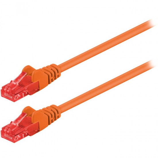 Καλώδιο δικτύου CAT 6, U/UTP, 0.25m σε πορτοκαλί χρώμα.