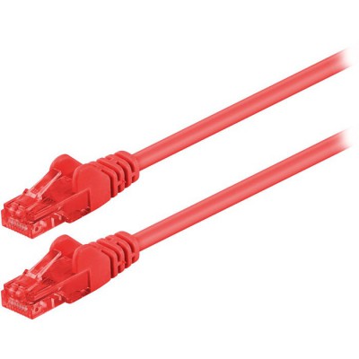Καλώδιο δικτύου CAT 6, U/UTP, 0.50m σε κόκκινο χρώμα.