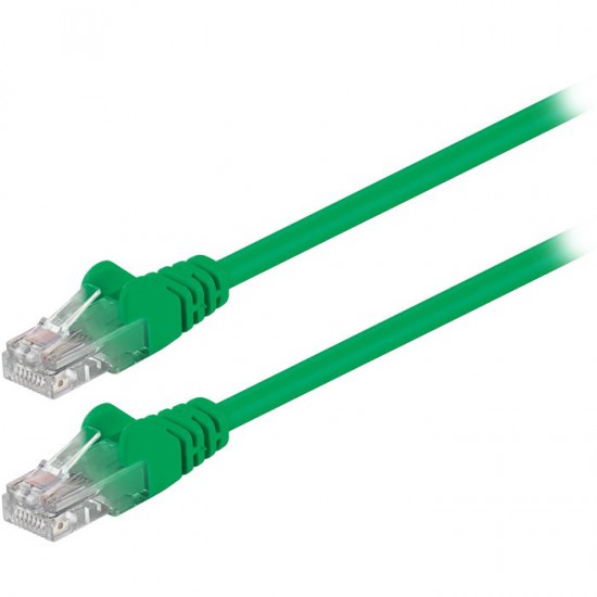 Καλώδιο δικτύου CAT 5e, U/UTP, 0.50m σε πράσινο χρώμα.