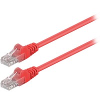 Καλώδιο δικτύου CAT 5e, U/UTP, 0.50m σε κόκκινο χρώμα.
