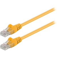Καλώδιο δικτύου CAT 5e, U/UTP, 0.25m σε κίτρινο χρώμα.