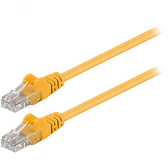 Καλώδιο δικτύου CAT 5e, U/UTP, 1.00m σε κίτρινο χρώμα.