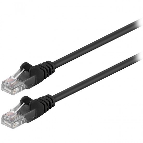 Καλώδιο δικτύου CAT 5e, U/UTP, 1.00m σε μαύρο χρώμα.