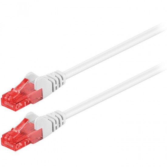 Καλώδιο δικτύου CAT 6, U/UTP, 0.25m σε λευκό χρώμα.