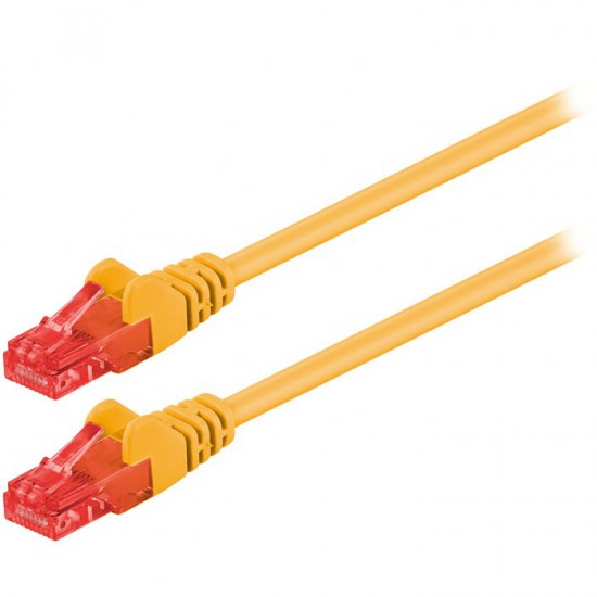 Καλώδιο δικτύου CAT 6, U/UTP, 0.50m σε κίτρινο χρώμα.