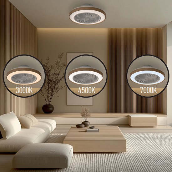 Ανεμιστήρας οροφής DC 19" με LED φωτιστικό και τηλεχειριστήριο, 32W