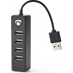 USB 2.0 Hub 4 θυρών, σε μαύρο χρώμα NEDIS UHUBU2420BK