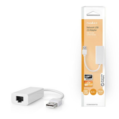 Καλώδιο-αντάπτορας δικτύου USB High Speed Α αρσ. - RJ45 θηλ., 0,20m σε λευκό χρώμα.