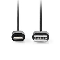 Καλώδιο USB High-Speed A αρσ. – Lightning, 2.00m, σε μαύρο χρώμα 