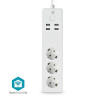 WiFi Smart πολύπριζο 3 θέσεων και 4 θυρών USB.