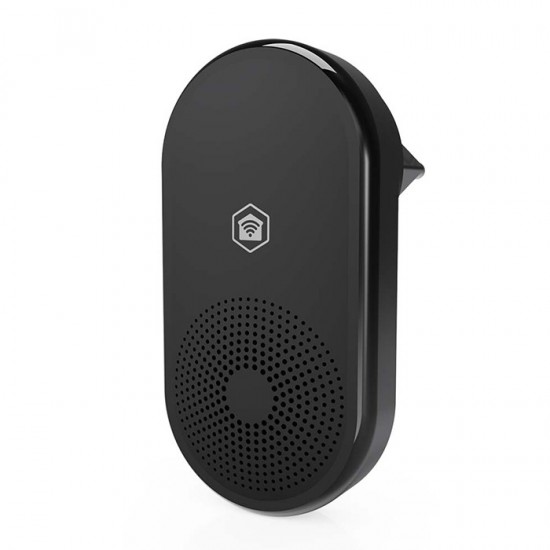 Ασύρματο plug-in smart εσωτερικό κουδούνι, σε μαύρο χρώμα.