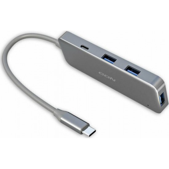 Hybrid USB 3.1 Type-C hub αλουμινίου, 4 θυρών  NOD HYBRID METAL HUB 3-1.C