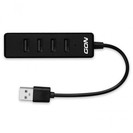 USB 2.0 Hub 4 θυρών σε μαύρο χρώμα