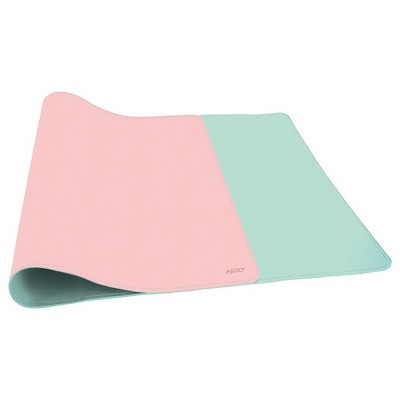 XL Δερμάτινο mousepad διπλής όψης, ροζ-πράσινο μέντας, 800x345x1.8mm.
