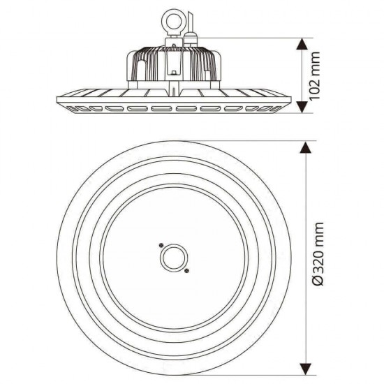 ΒΙΟΜΗΧΑΝΙΚΟ ΦΩΤΙΣΤΙΚΟ  ΚΑΜΠΑΝΑ SCI-FI LED  100W  120D 5000-5500K IP65