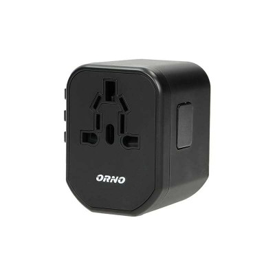 ΑΝΤΑΠΤΟΡΑΣ ΤΑΞΙΔΙΟΥ ΠΑΓΚΟΣΜΙΟΣ (USA, AUS, UK, EURO) - 2xUSB ORNO
