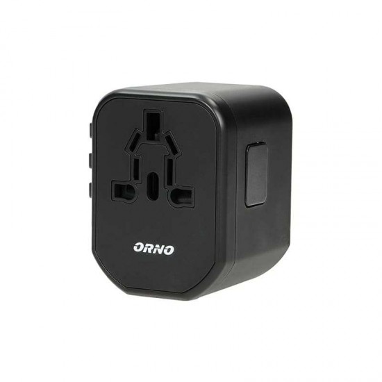 ΑΝΤΑΠΤΟΡΑΣ ΤΑΞΙΔΙΟΥ ΠΑΓΚΟΣΜΙΟΣ (USA, AUS, UK, EURO) - 2xUSB ORNO