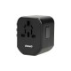 ΑΝΤΑΠΤΟΡΑΣ ΤΑΞΙΔΙΟΥ ΠΑΓΚΟΣΜΙΟΣ (USA, AUS, UK, EURO) - 2xUSB ORNO