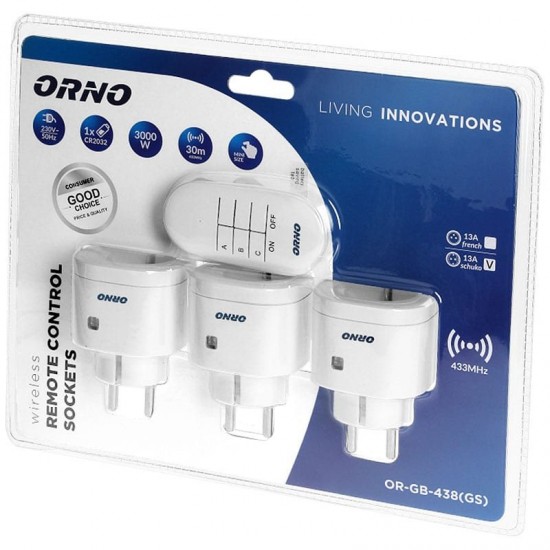 ΣΕΤ 3 ΑΝΤΑΠΤΟΡΕΣ ΣΟΥΚΟ ΜΕ REMOTE 3000W ORNO 438