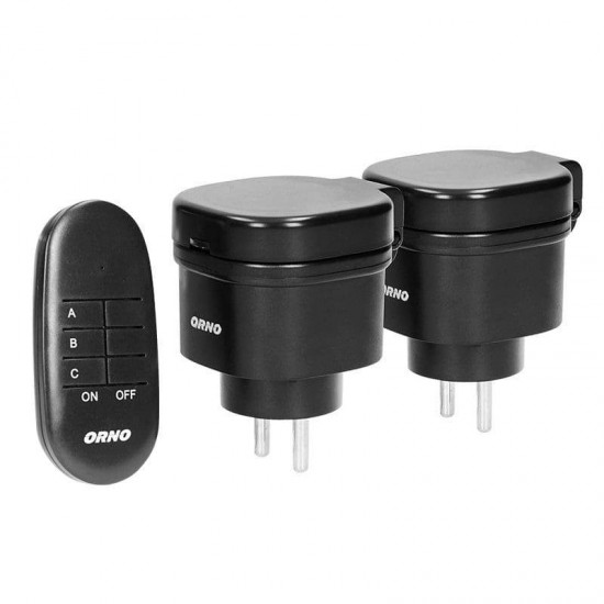 441 ΣΕΤ 2 ΑΝΤΑΠΤΟΡΕΣ ΣΟΥΚΟ IP44 ΜΕ REMOTE 3000W ΜΑΥΡΟ ORNO