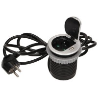 1373 ΧΩΝΕΥΤΗ ΠΡΙΖΑ ΓΡΑΦΕΙΟΥ ΣΟΥΚΟ ΚΑΠΑΚΙ 1 USB 5V 2.4A ΜΕ 1,8m ΚΑΛΩΔΙΟ ΜΕ ΦΙΣ 70/85 (Φ60) ΑΣΗΜΙ ORNO