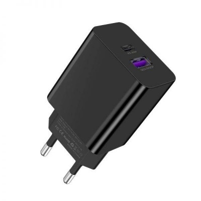 ΦΟΡΤΙΣΤΗΣ ΤΑΞΙΔΙΟΥ ΤΑΧΕΙΑΣ ΦΟΡΤΙΣΗΣ USB-A QC 3.0  PD ΜΑΥΡΟΣ